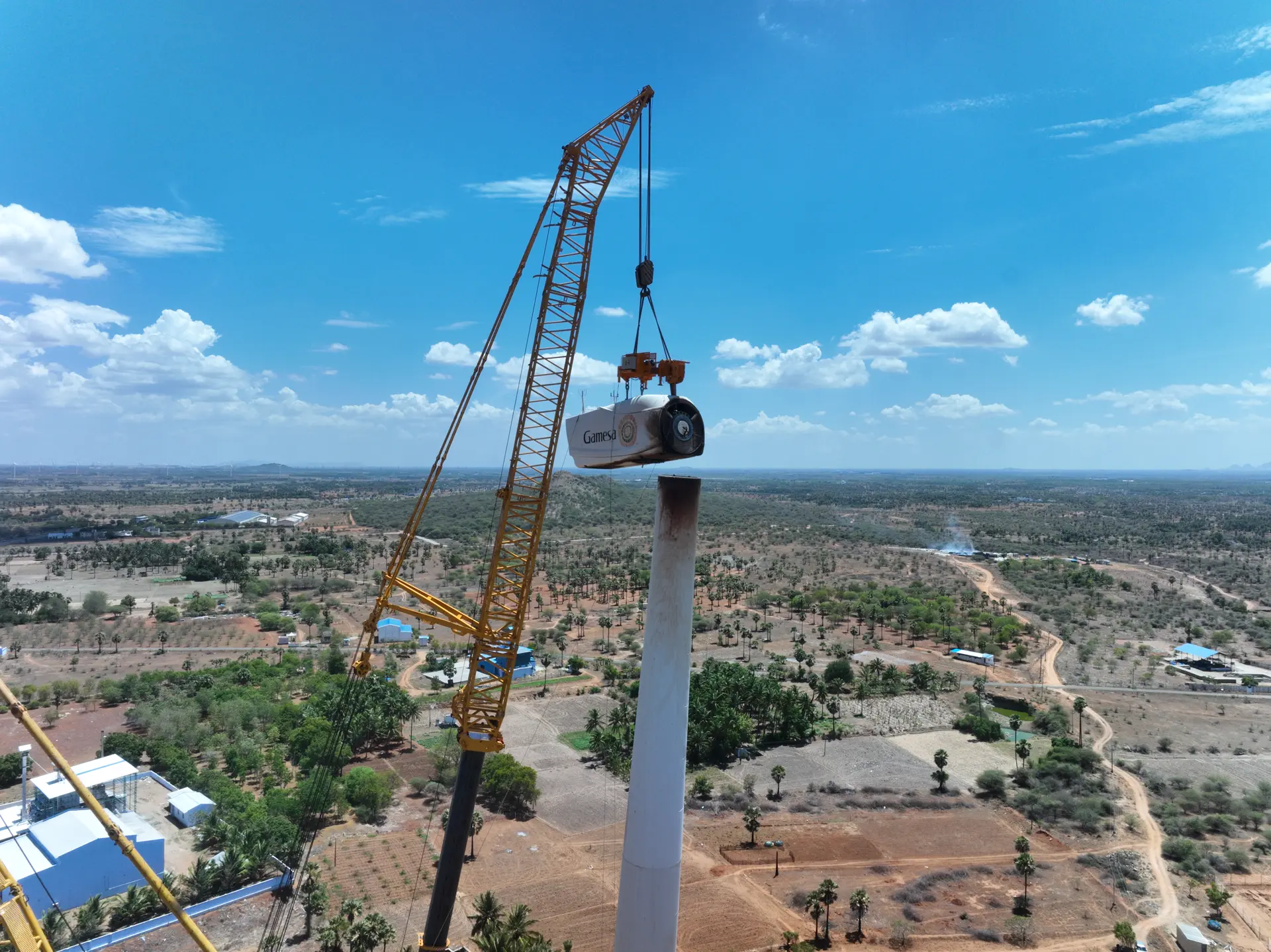 Wind farm aerial view
