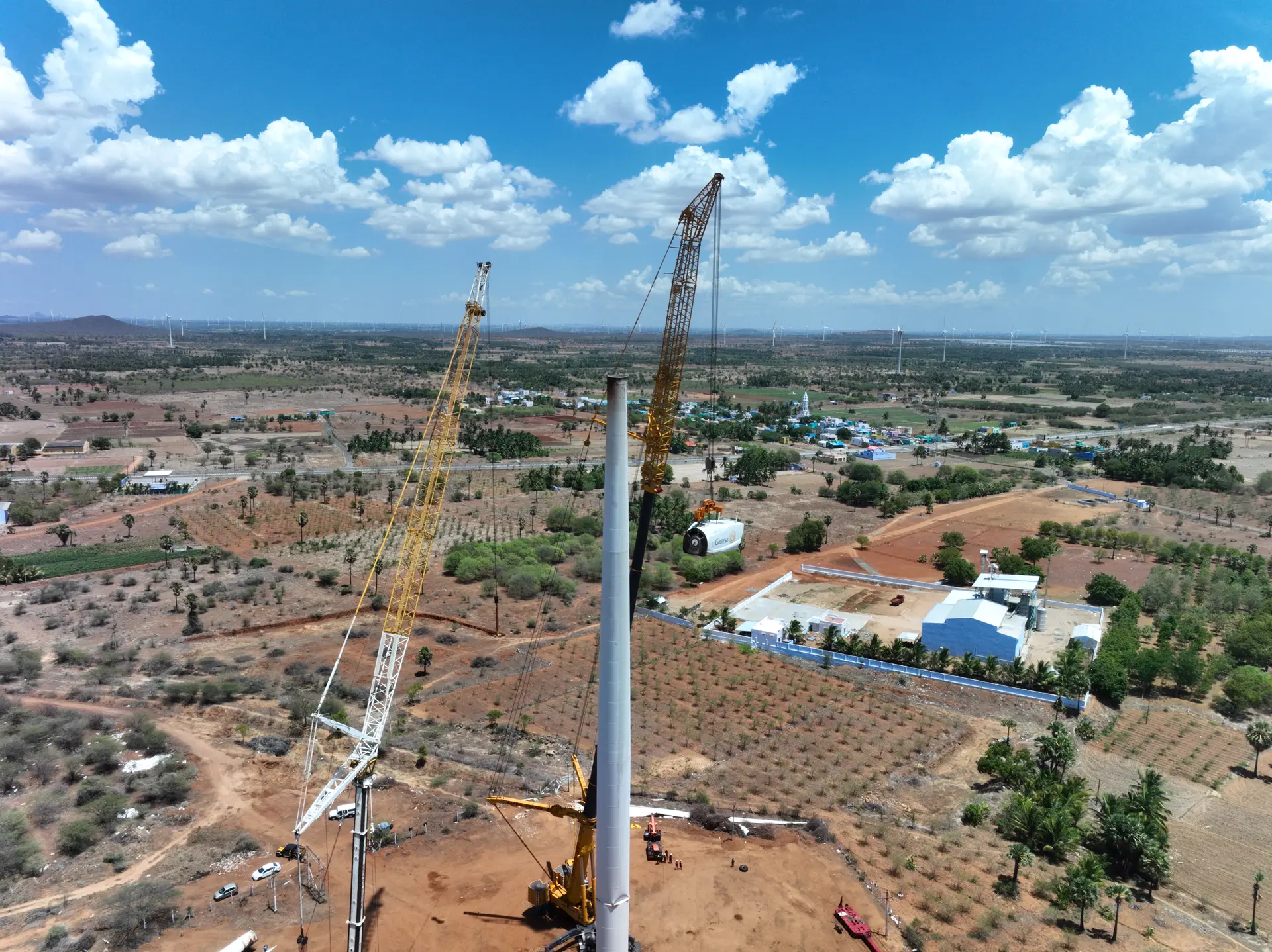 Stunning wind farm sunset